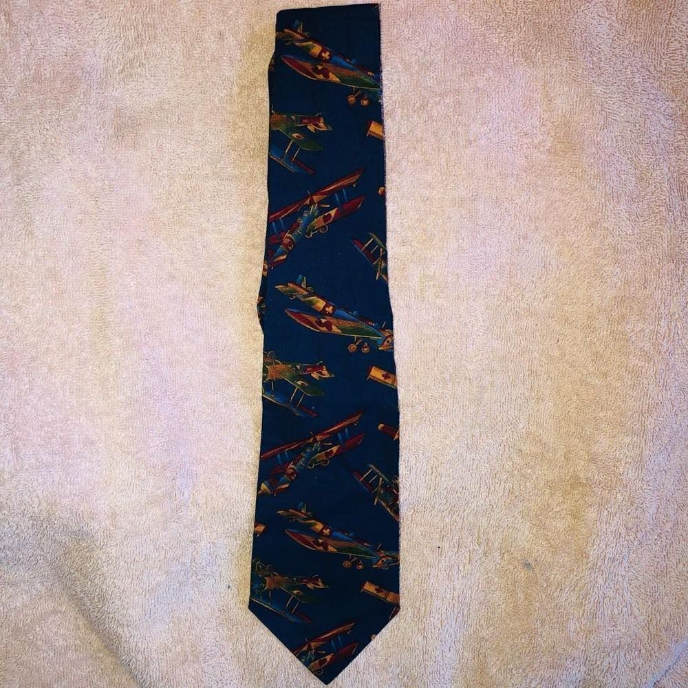 Nwot Mens Whipper Snappers Cotton Necktie Antique Airplanes